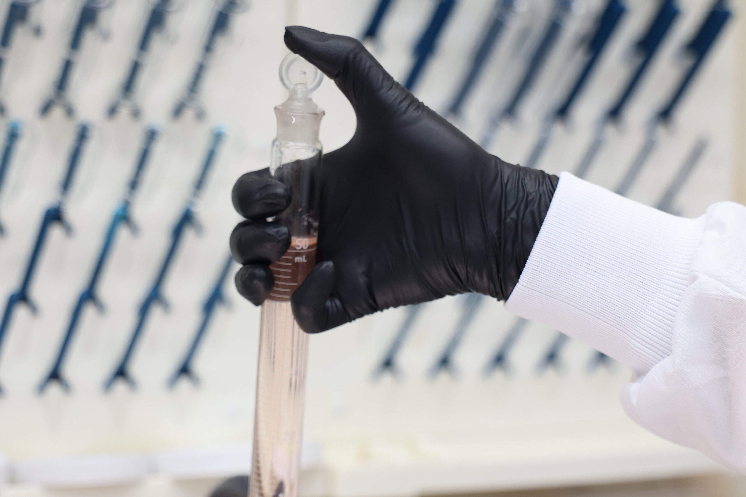 Example of solids separation achieved through polymer water treatment