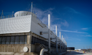Industrial cooling tower system supporting efficient and sustainable water treatment operations