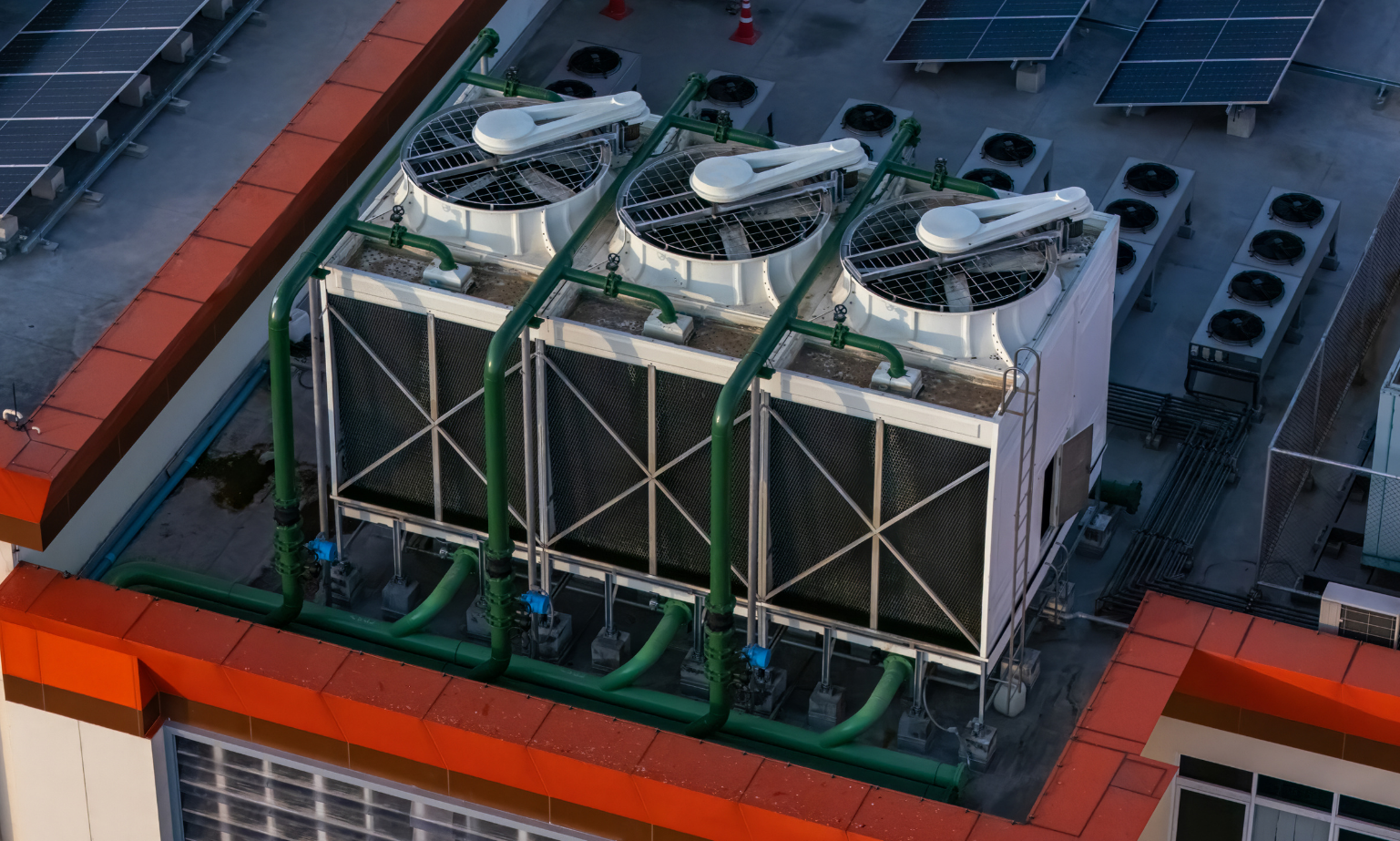 Cooling tower systems used for data center heat rejection and thermal management