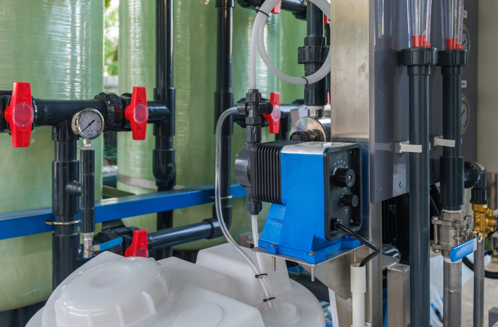 Industrial chemical feed system used for water disinfection and treatment control